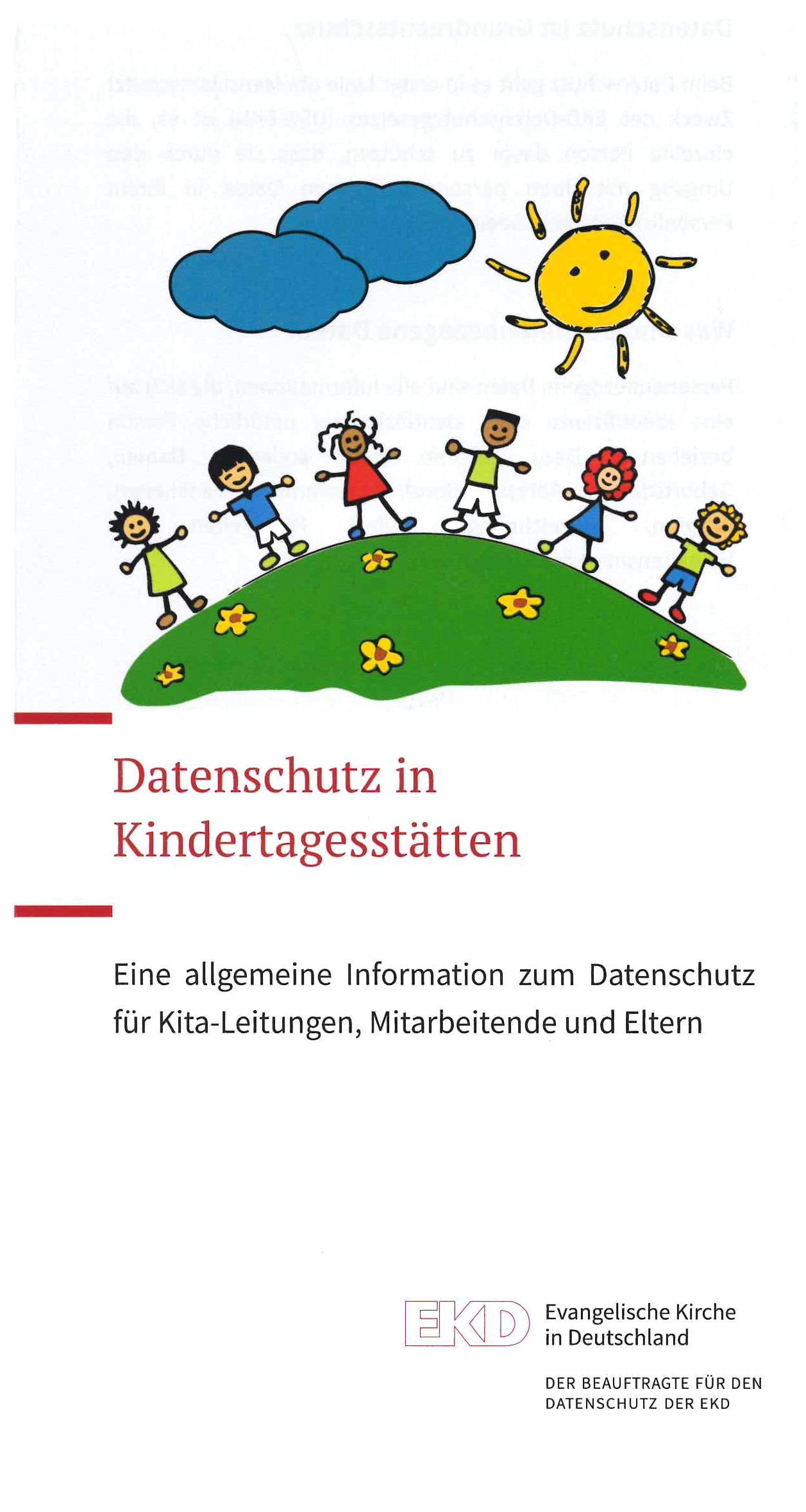 EKD-Flyer Datenschutz in Kitas | Evangelisch-lutherische Landeskirche
